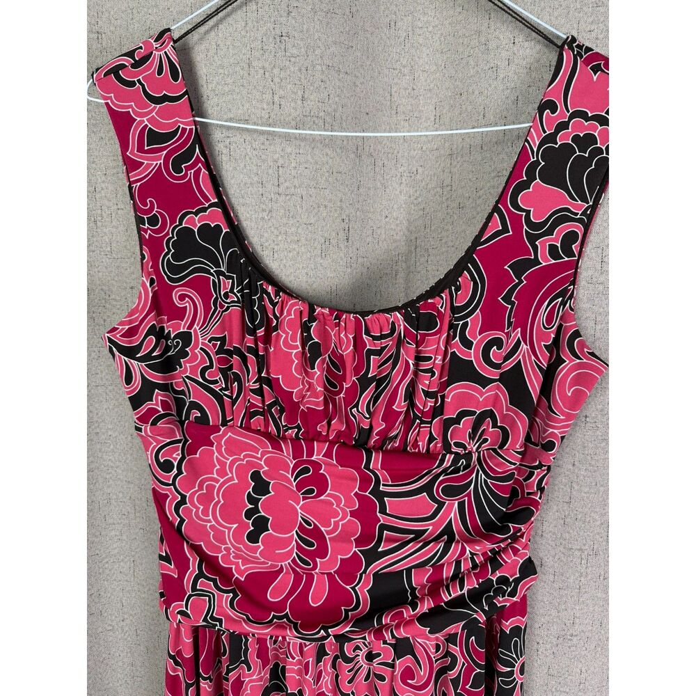 Maggy London Polyester Spandex Floral Ruffled Neck‎ Dress - Picture 4 of 6
